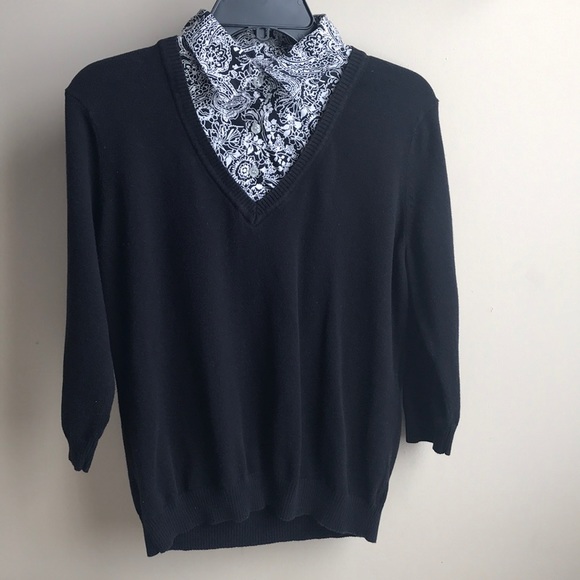 Karen Scott sweater with collar size M - Picture 1 of 5